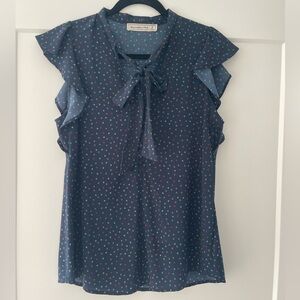 Abercrombie & Fitch Blue Blouse with Multicolor Dots